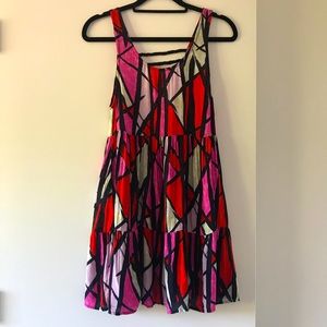 French Connection Red & Pink Patterned Coverup